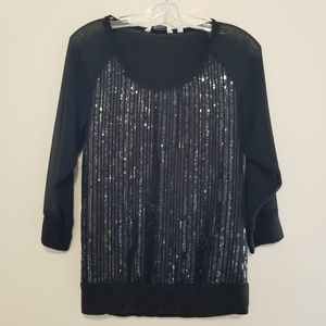 Black Sequins Shirts
